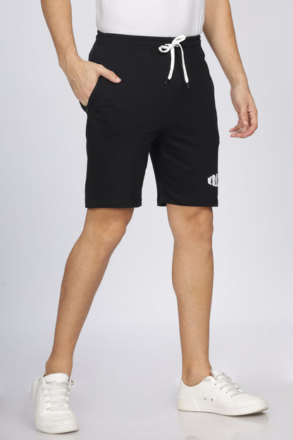Black lounge zipper shorts