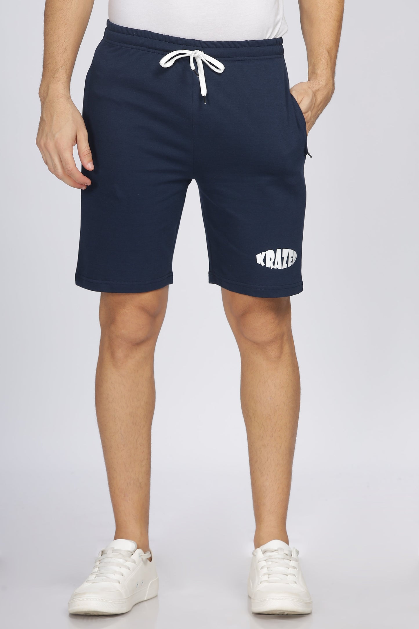 Navy blue lounge zipper shorts