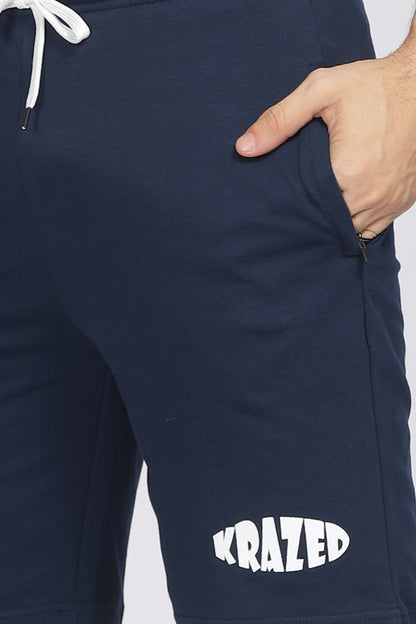 Navy blue lounge zipper shorts