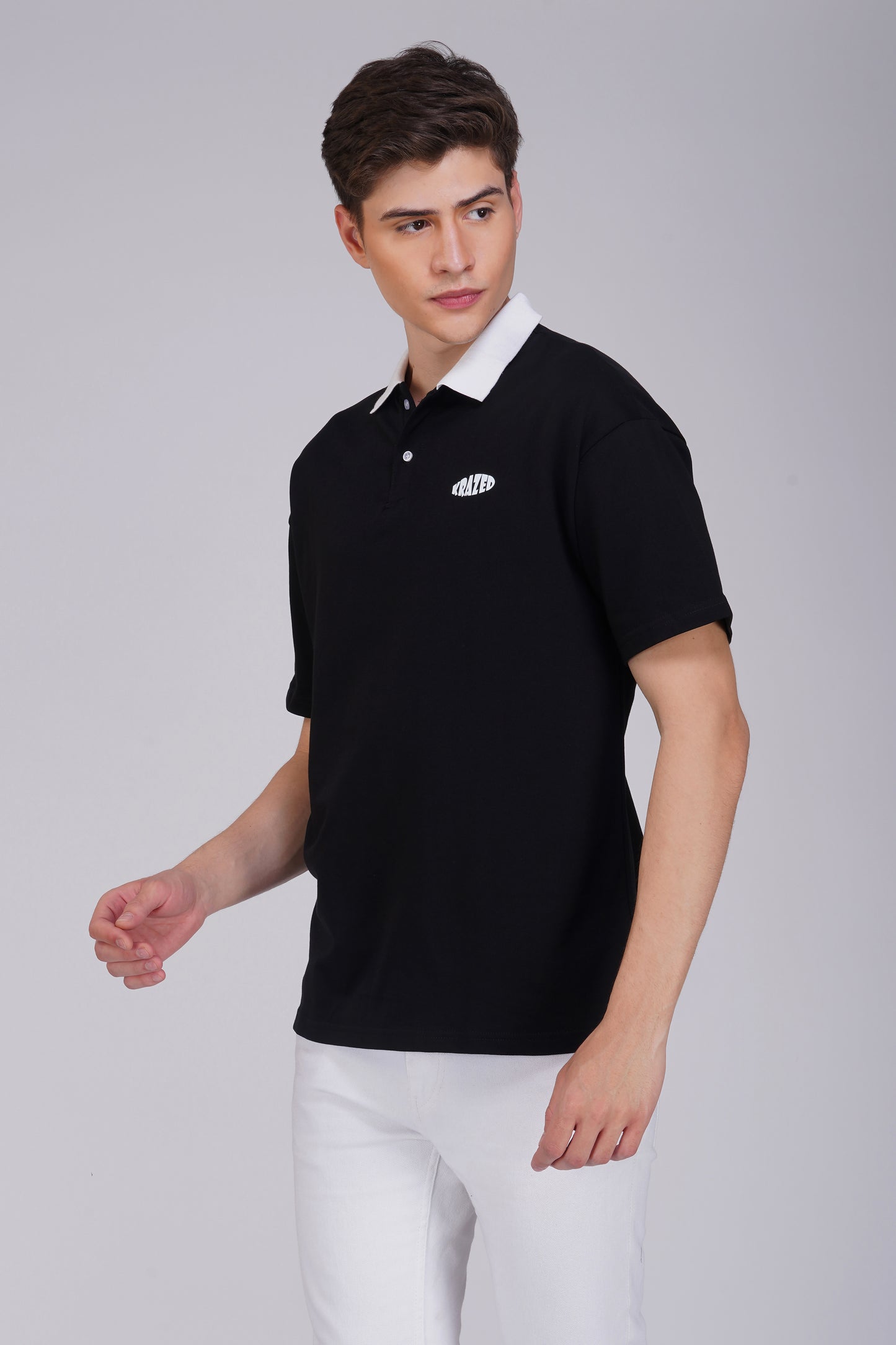 Solid Black Oversized polo