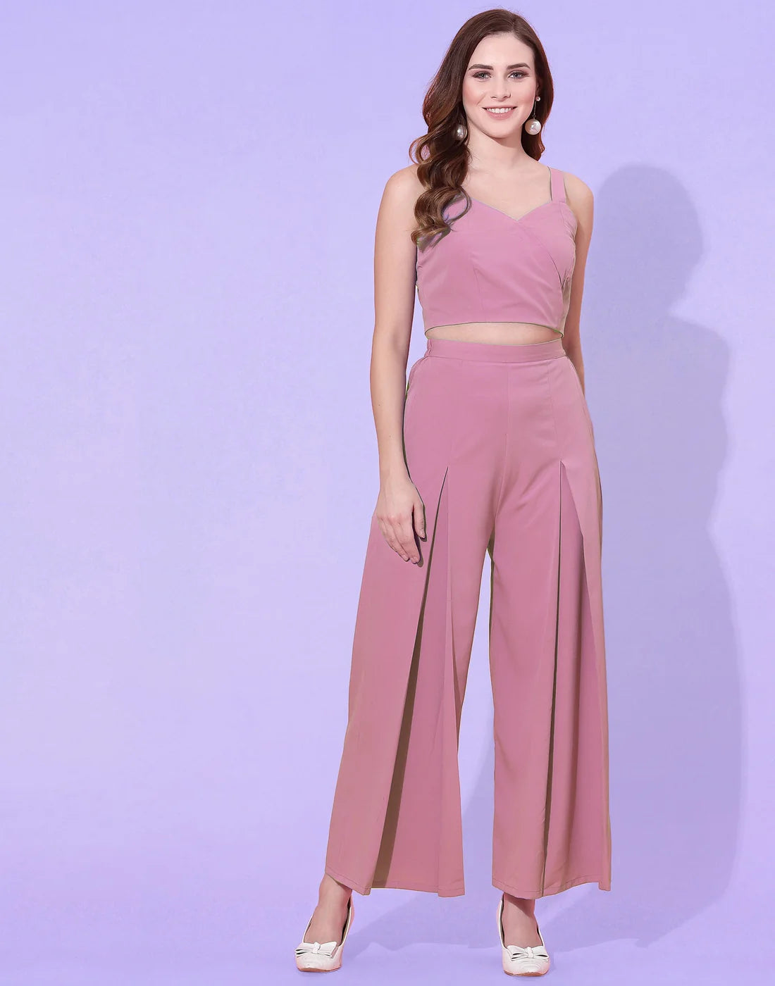 Pink Box-Pleated Co-ord Set