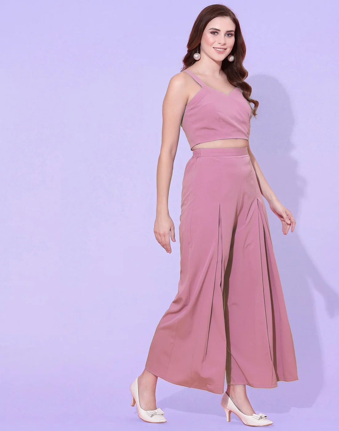 Pink Box-Pleated Co-ord Set