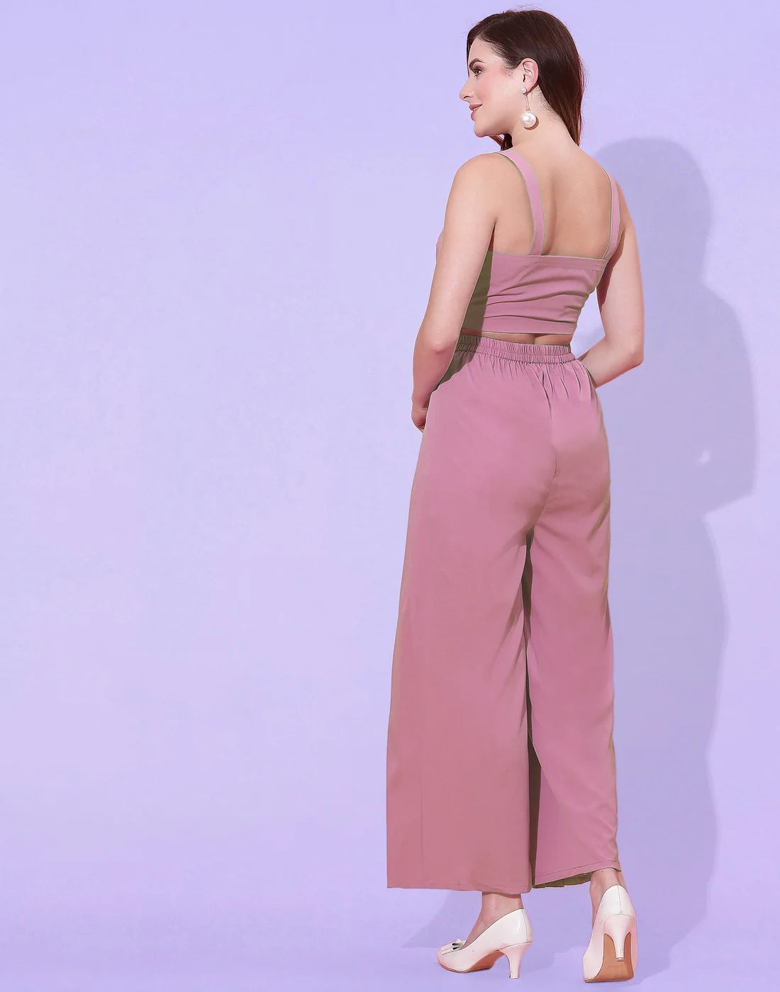 Pink Box-Pleated Co-ord Set