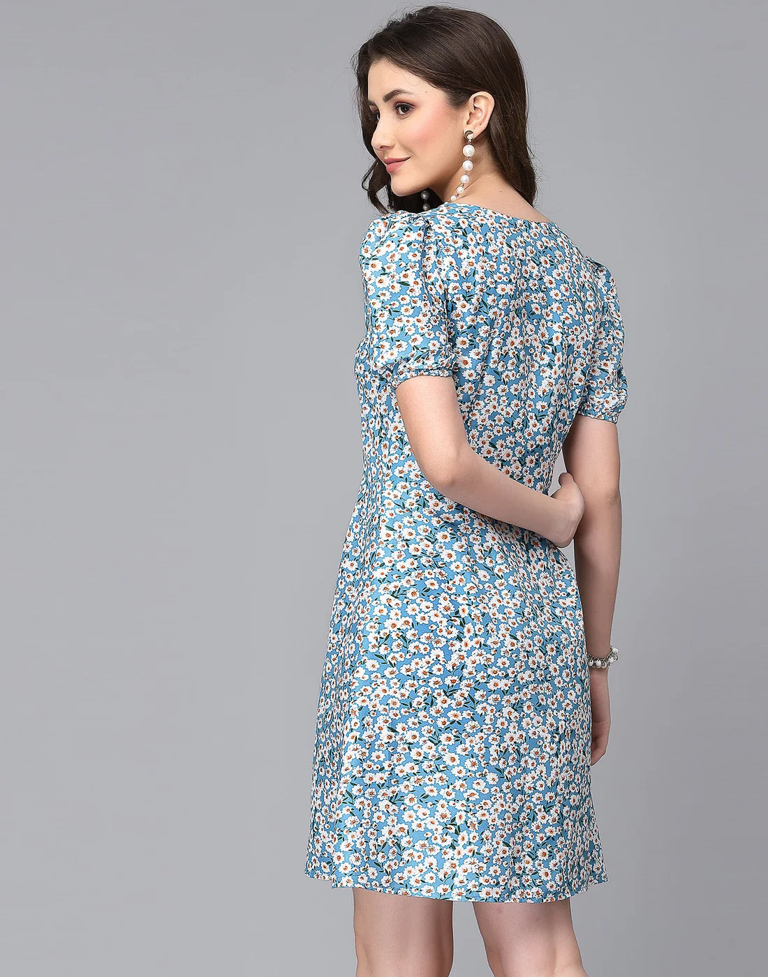 Sky Blue A-line Dress