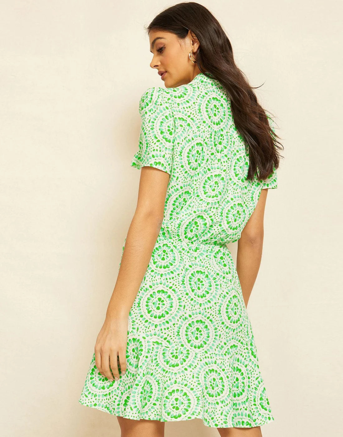 White Printed A-Line Dress