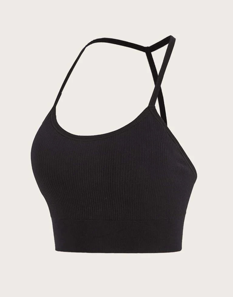 Black Cotton String Tank Top