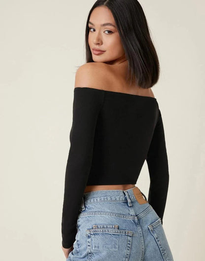 Black Off Shoulder Top