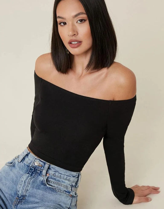 Black Off Shoulder Top