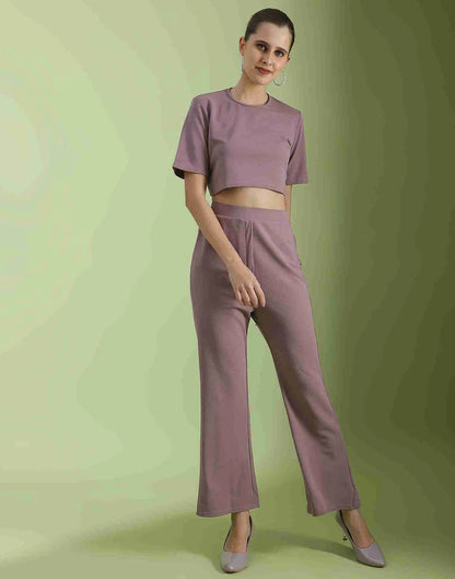 Mauve Lycra Plain Co-ord Set