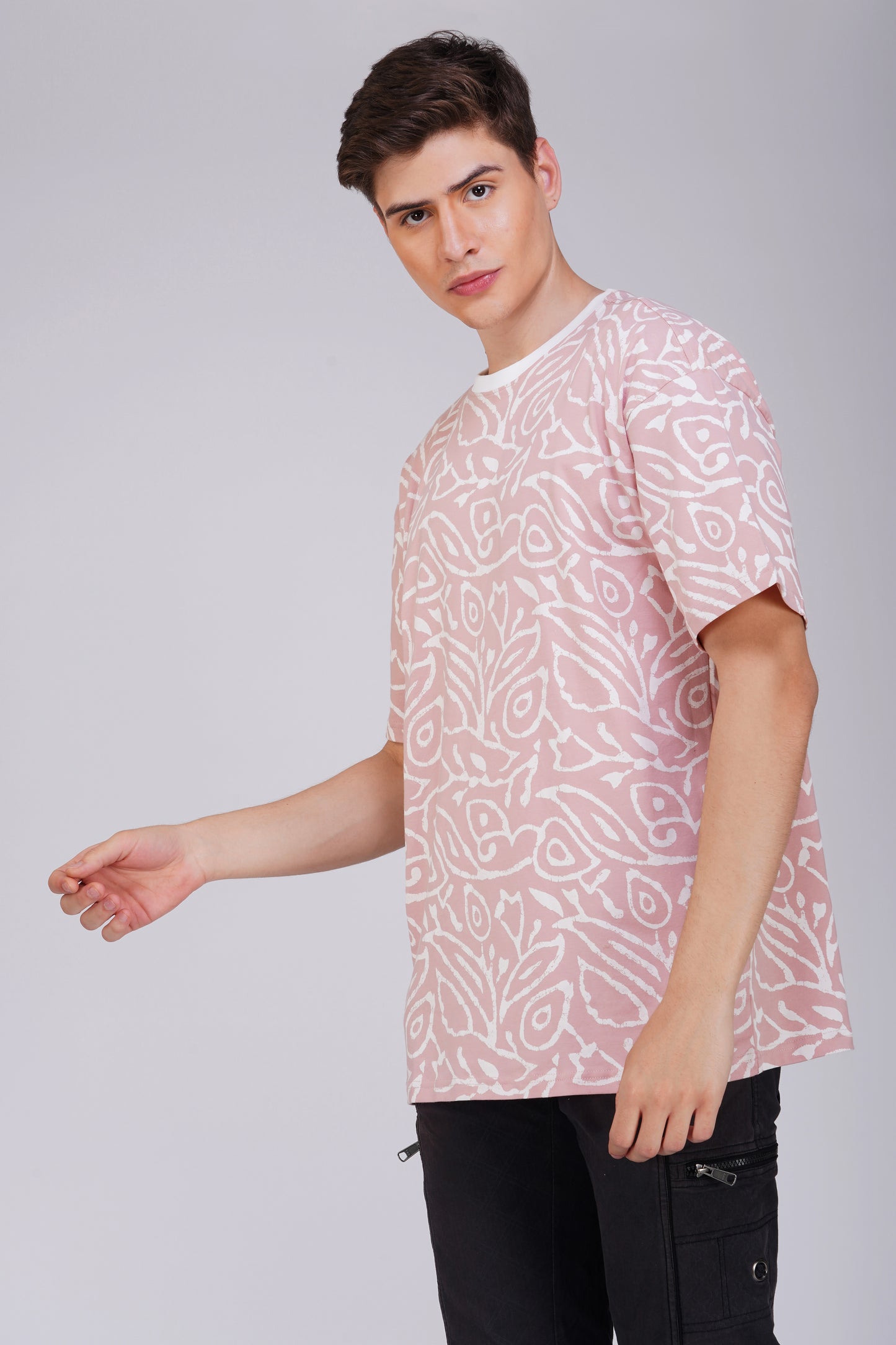 Pink AOP Oversized Tshirt