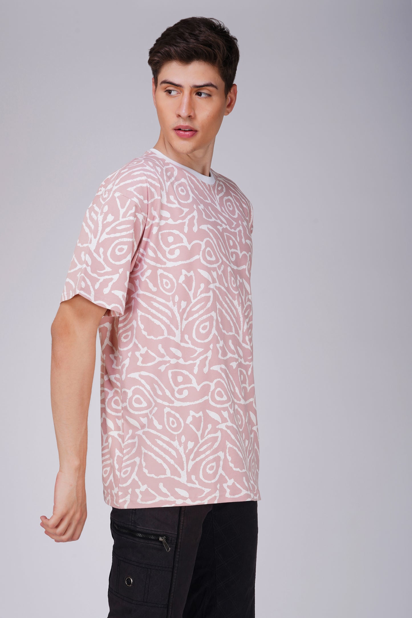 Pink AOP Oversized Tshirt