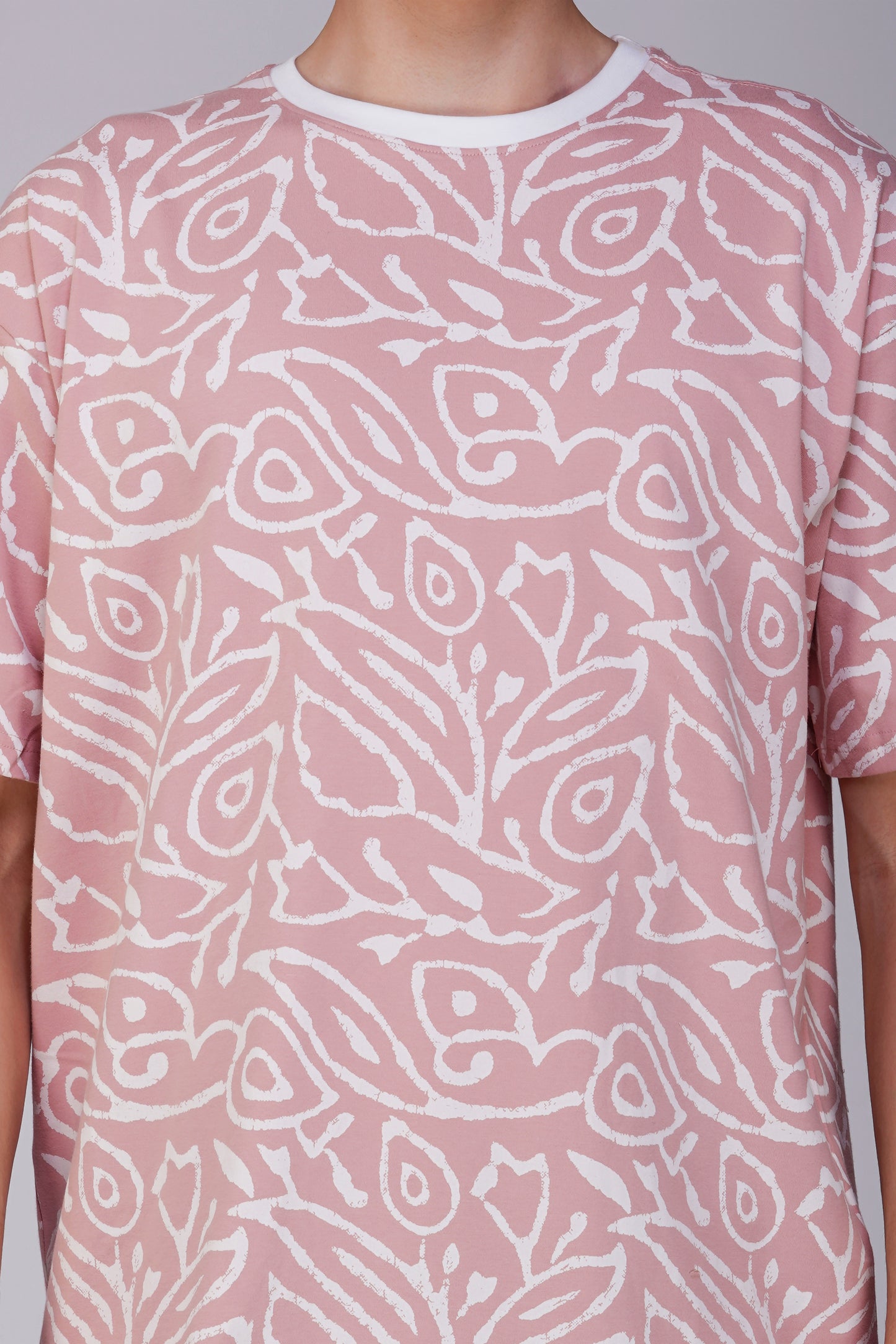 Pink AOP Oversized Tshirt