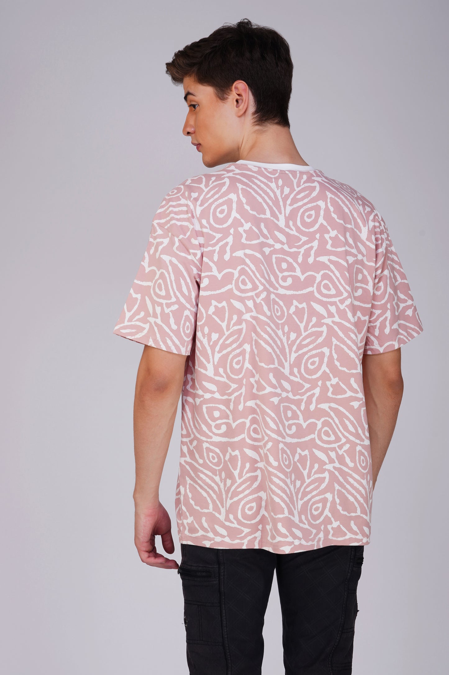 Pink AOP Oversized Tshirt