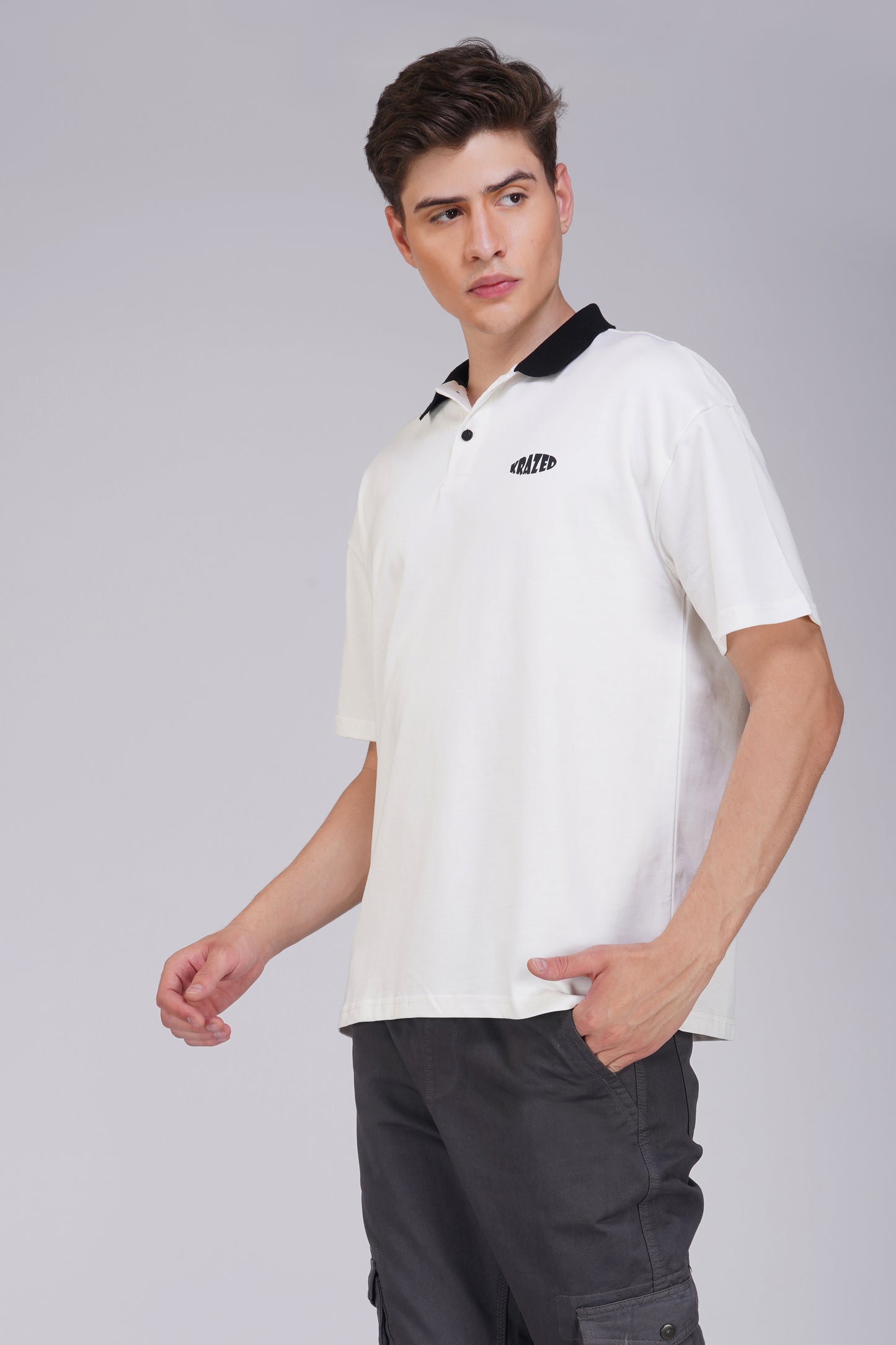 Solid OFF White Oversized Polo